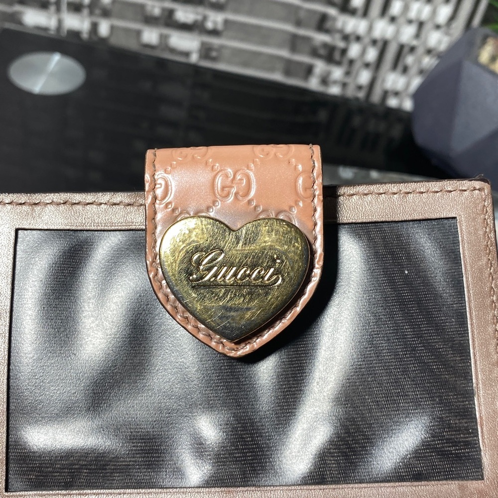 Authentic Gucci Micro GG Guccissima Heart Card Holder - Picture 9 of 12